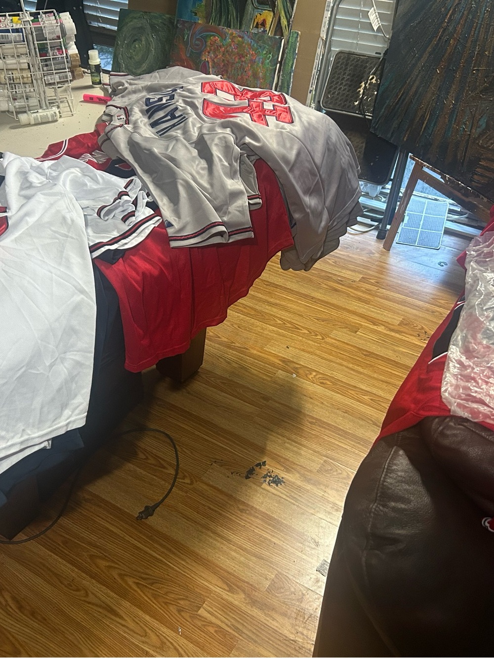 Red and Gray Sports Jersey - Brand Mitchell and Ness and Majestic
